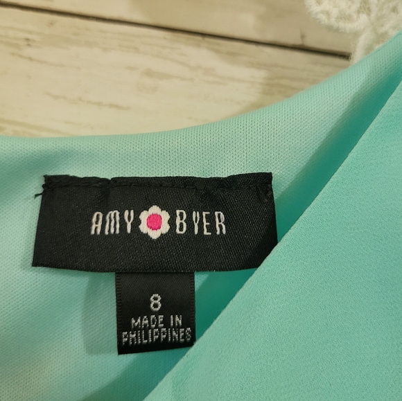 Amy Byer Girls Lace Back Flowy Chiffon Dress Missing Tie Size 8 - Picture 9 of 10